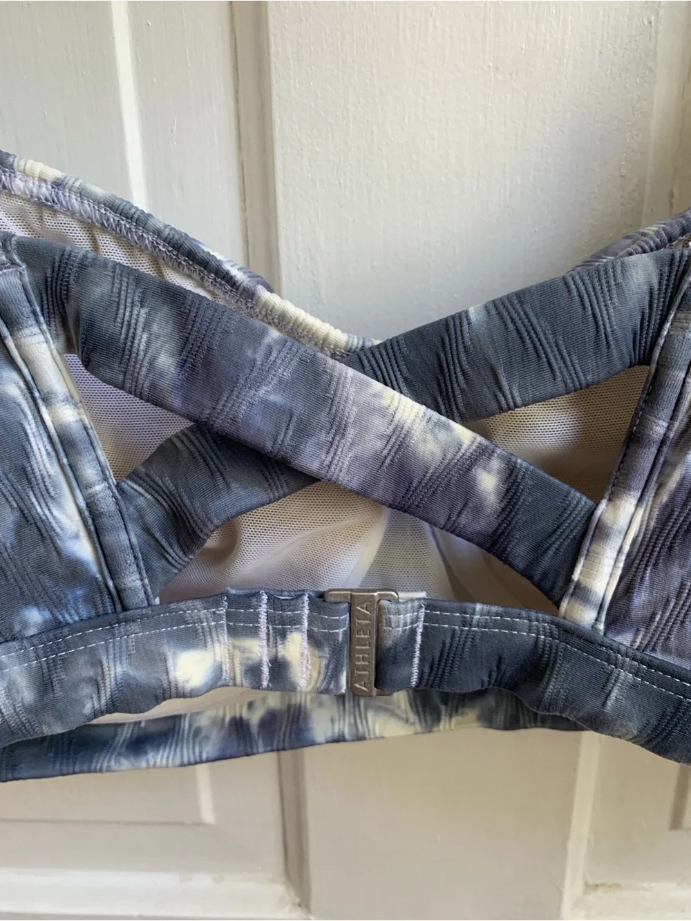 Athleta Tie-Dye Navy and White Bikini Set Top 40 DD Bottoms XL - Picture 5 of 11